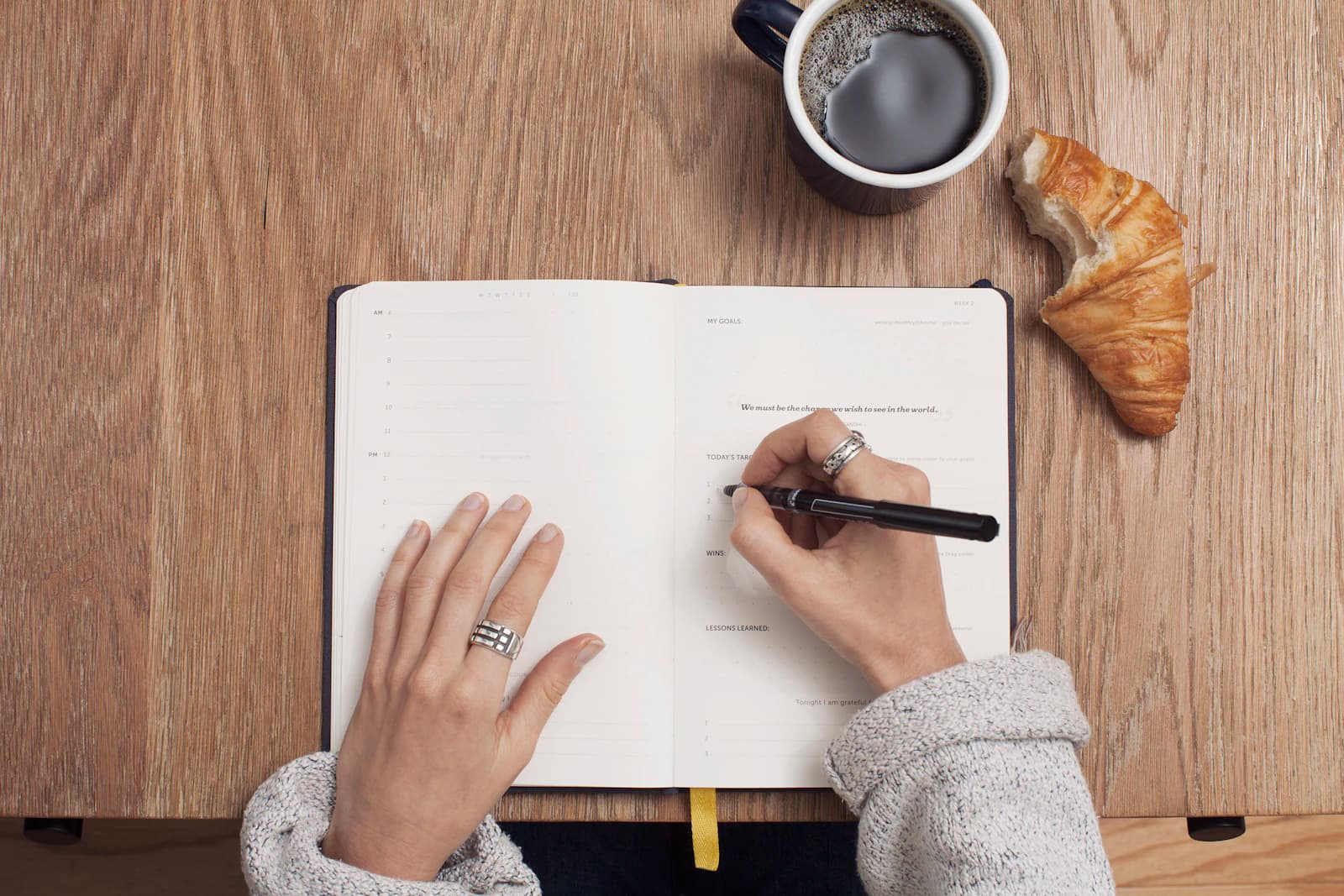 Working at a laptop — the weekly ops context